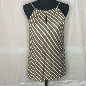 New York & Company Strip Tie Back Tank Top Size M